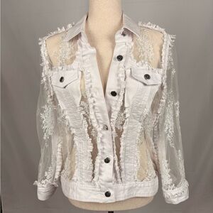 Elegant White Lace Women's Jacket